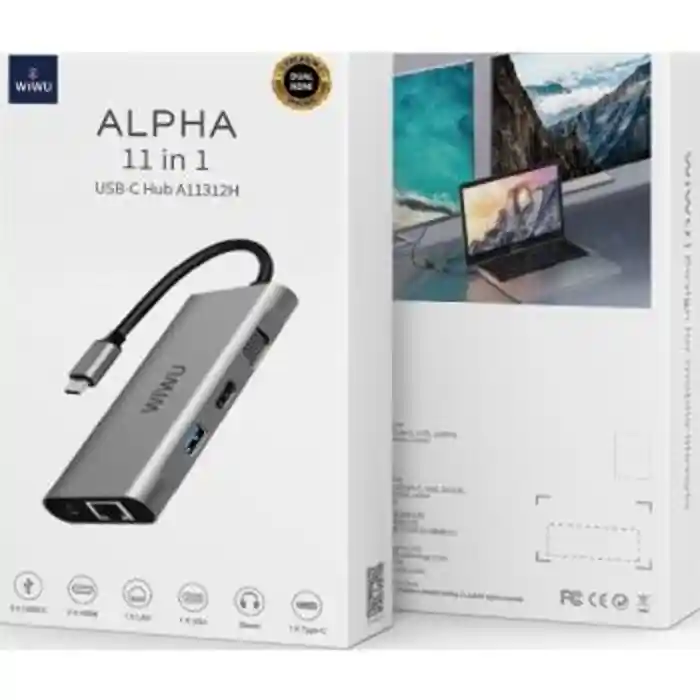 WiWU Alpha A11312H Dual HDMI 11-in-1 USB Type-C Hub